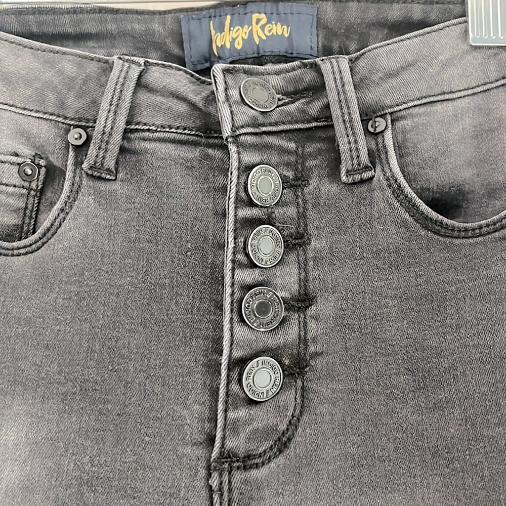 black light wash high rise skinny jeans , size 5